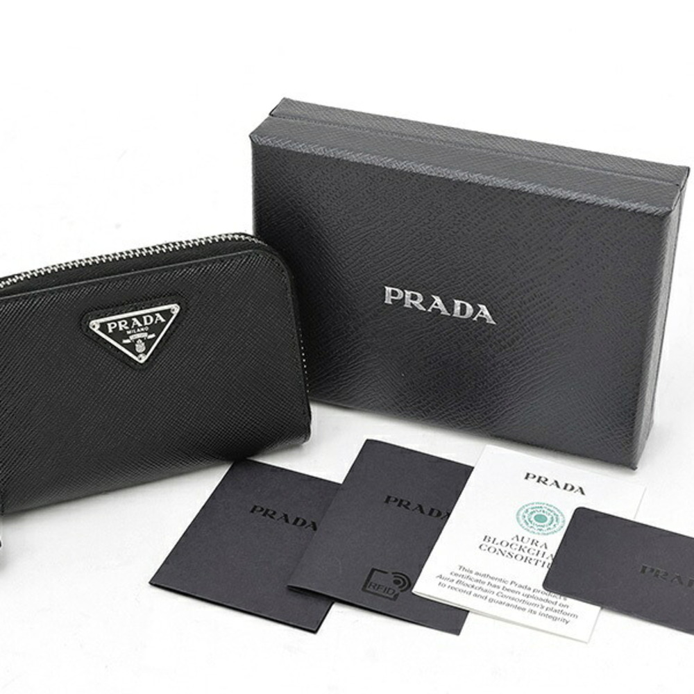 Prada Saffiano Triangle Coin Case 2MM003, Leather, Black (Nero) - Picture 5 of 5